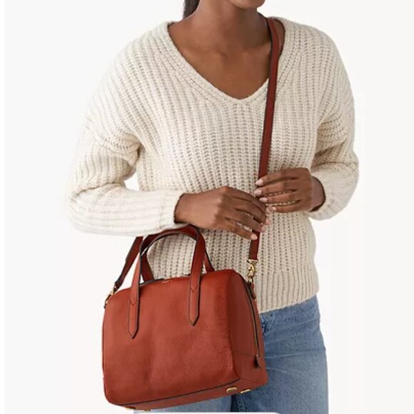 Fossil Sydney Satchel Medium Brown - Picture 2 of 9